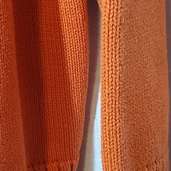 Men's Ralph Lauren 1/4 Zip Cotton Knit Orange Sweater Embroidered Logo Size M - Picture 10 of 15